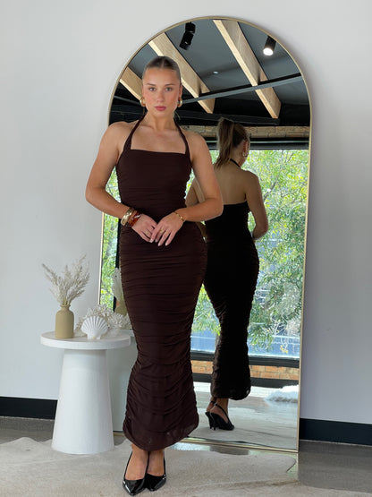 Hayley Maxi Dress Brown - 2268