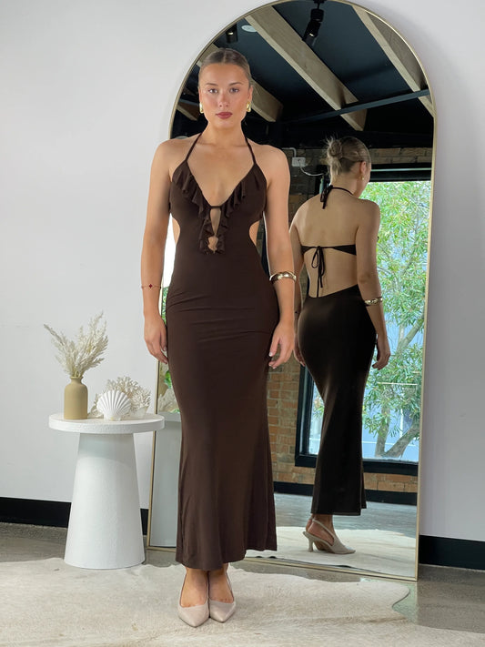 Selena Maxi Dress Brown - 1241 - G13
