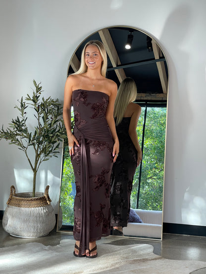 Gabriella Maxi Dress Brown - 130361