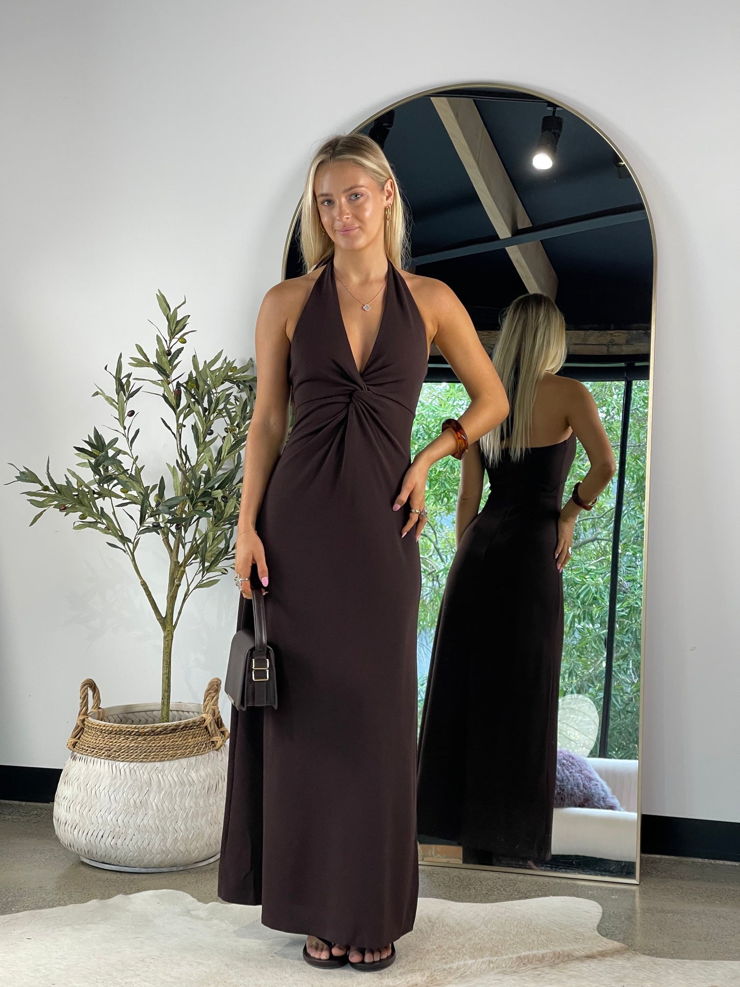 Tess Maxi Dress Brown - 131119