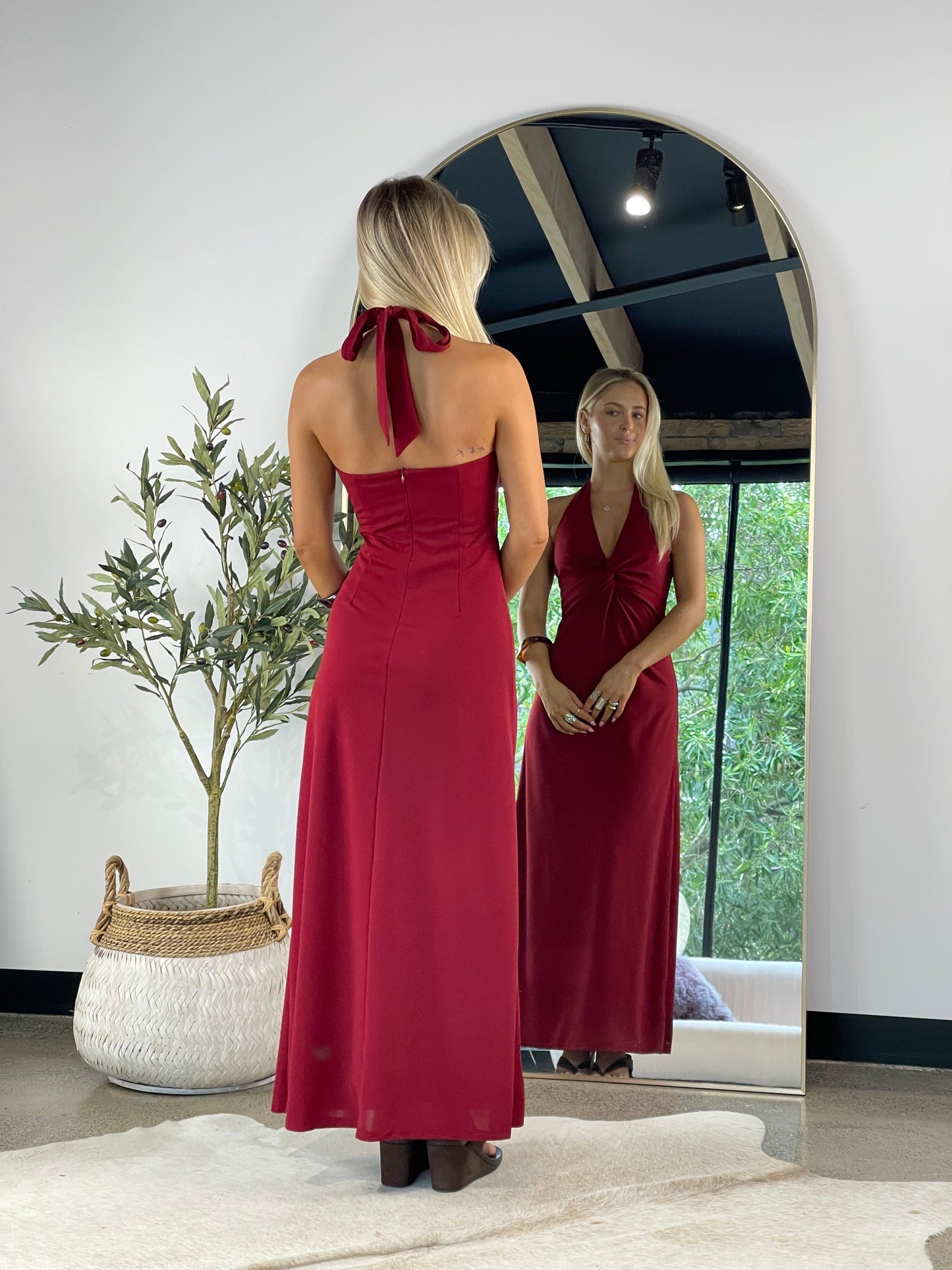 Tess Maxi Dress Burgundy - 131119