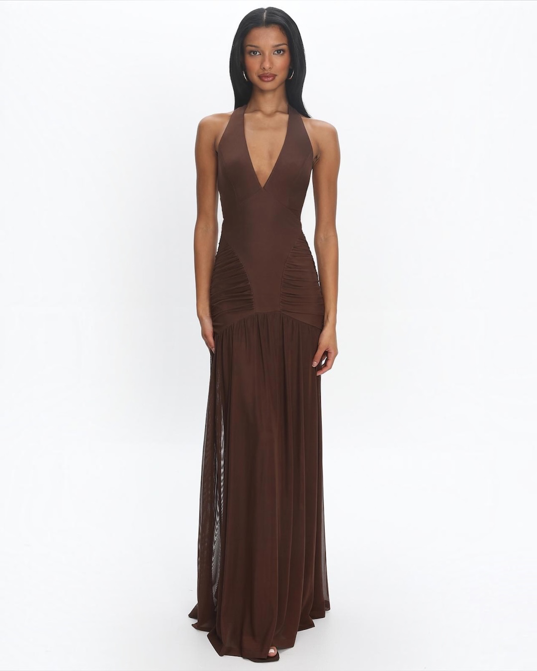 Vienna Halter Maxi Dress Brown - 0530