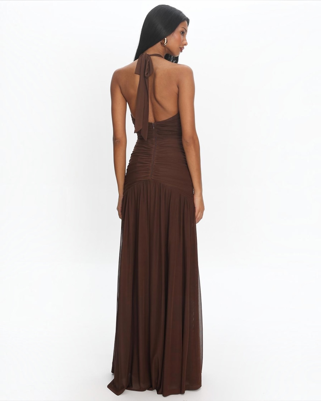 Vienna Halter Maxi Dress Brown - 0530