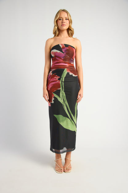 Glenda Floral Dress Black - 1734