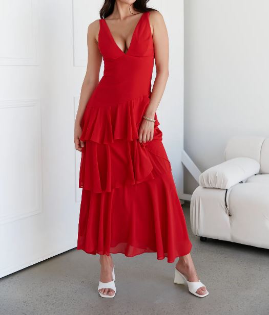 Princess Maxi Dress Red - 0245