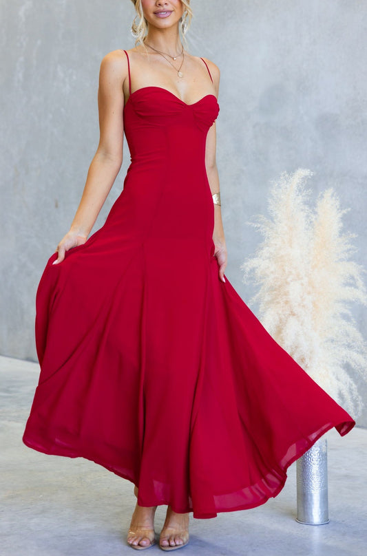 Rosa Maxi Dress Red - 1063