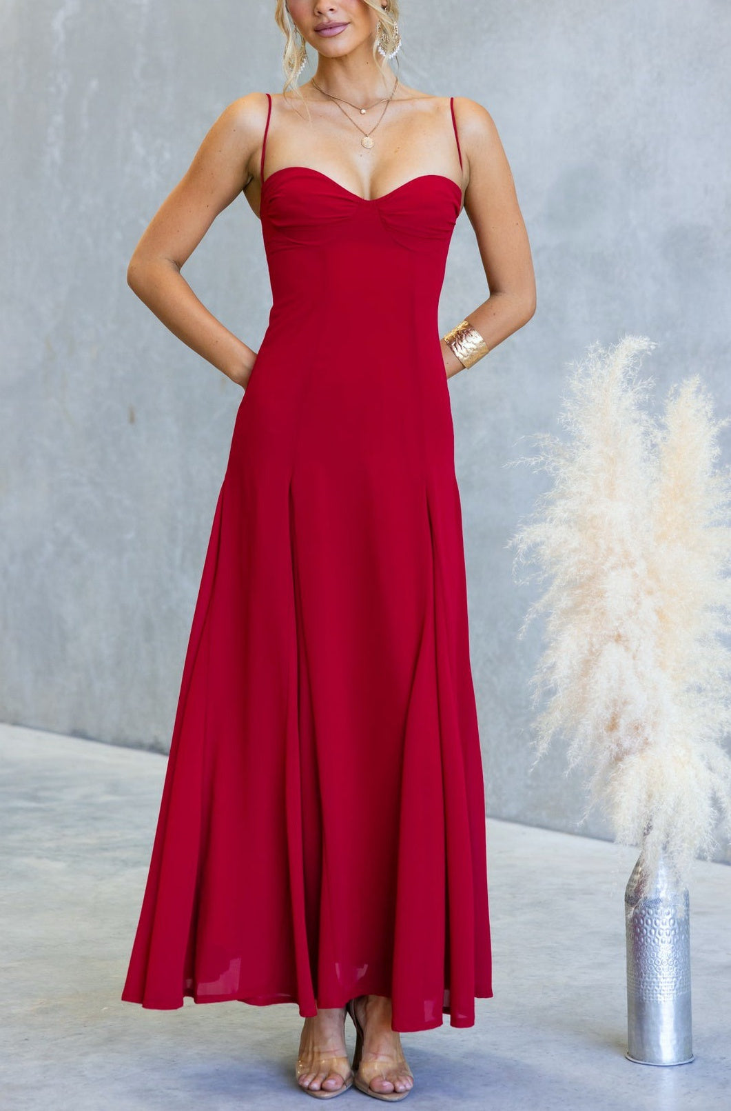 Rosa Maxi Dress Red - 1063