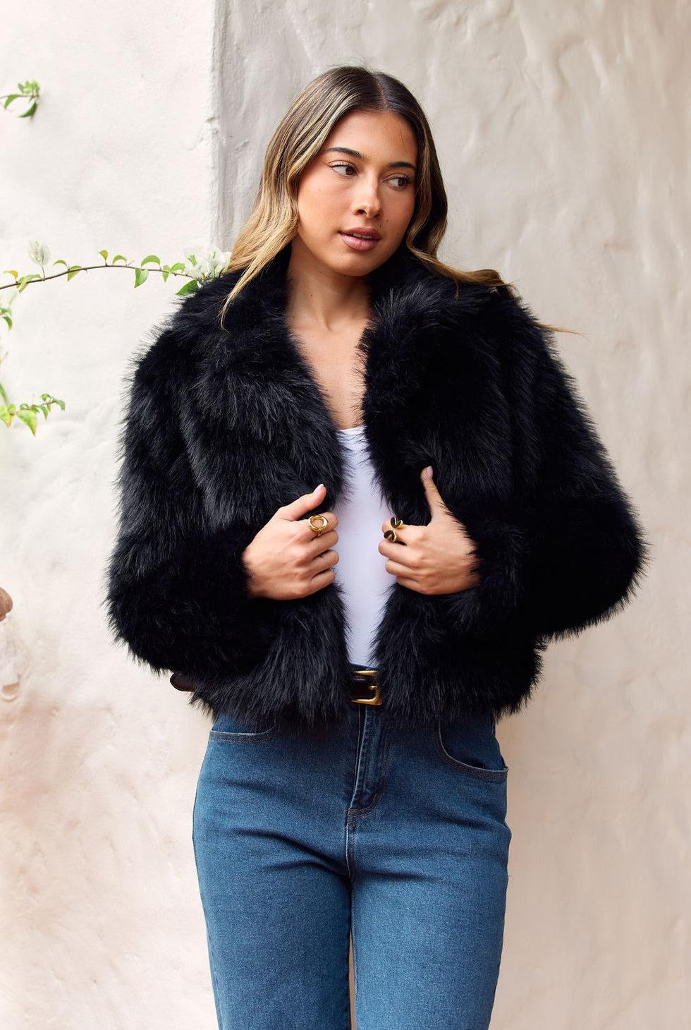 Jodi Black Fur Jacket -0025